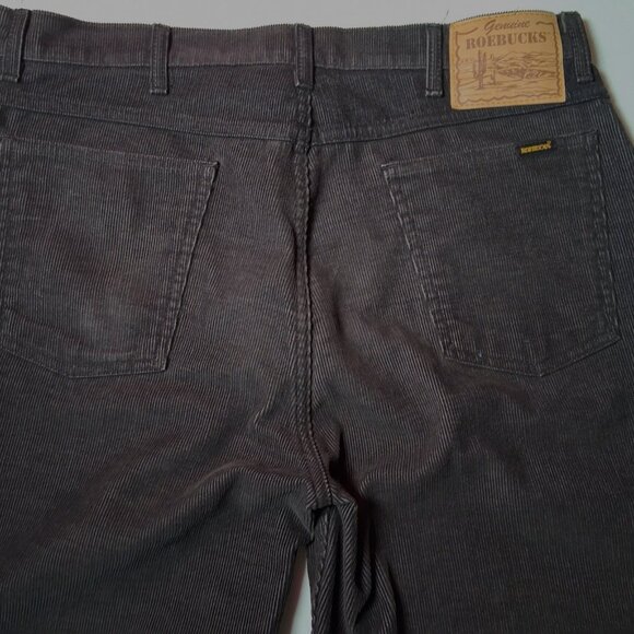 Vintage Roebucks Corduroys Corduroy Pants Men 36x30 Dark Gray Classic READ - Picture 6 of 14